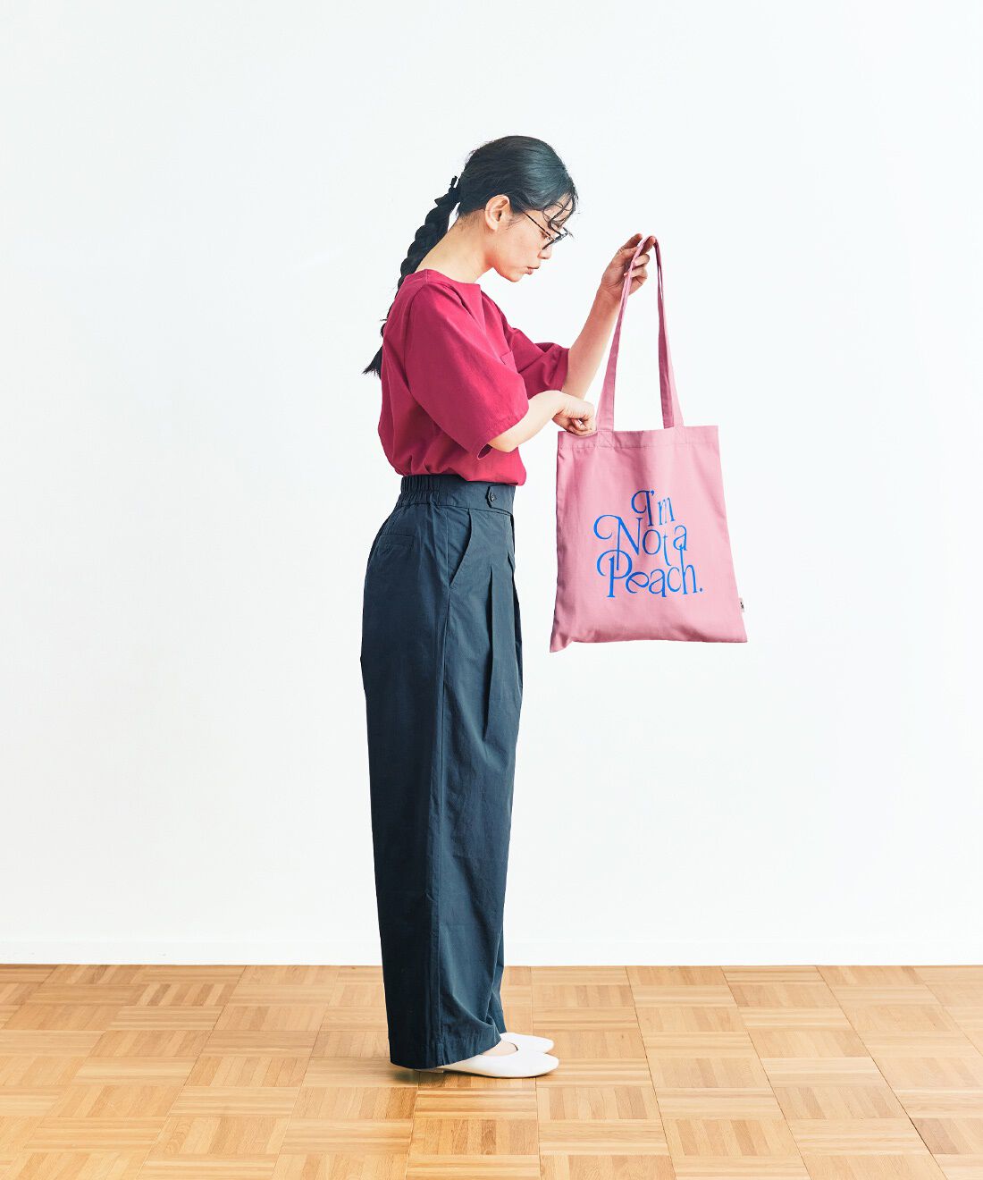 and myera|【いっしょ買いキャンペーン】and myera 桃色のトートバッグ