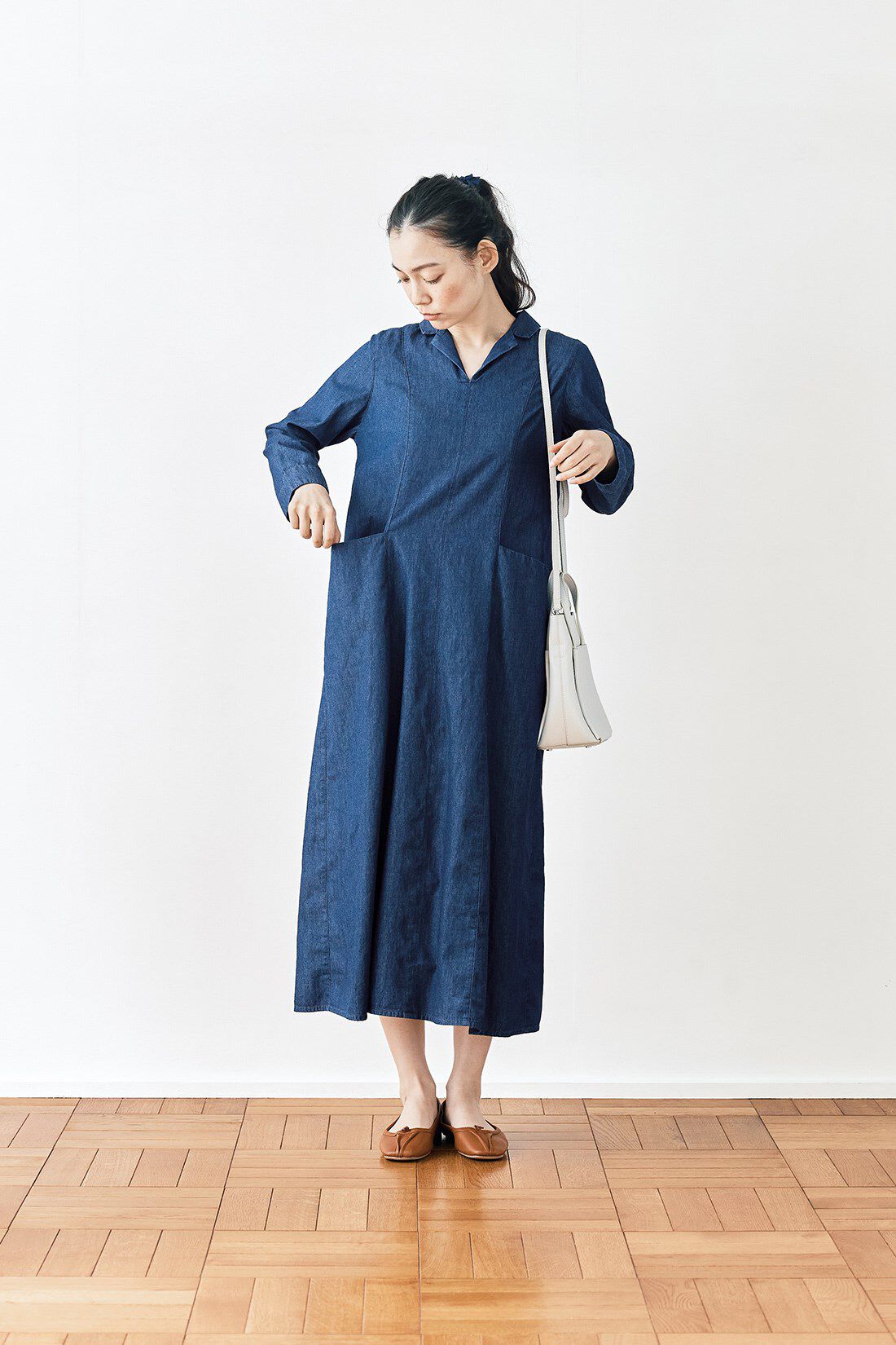 and myera|and myera ジップアップデニムワンピース