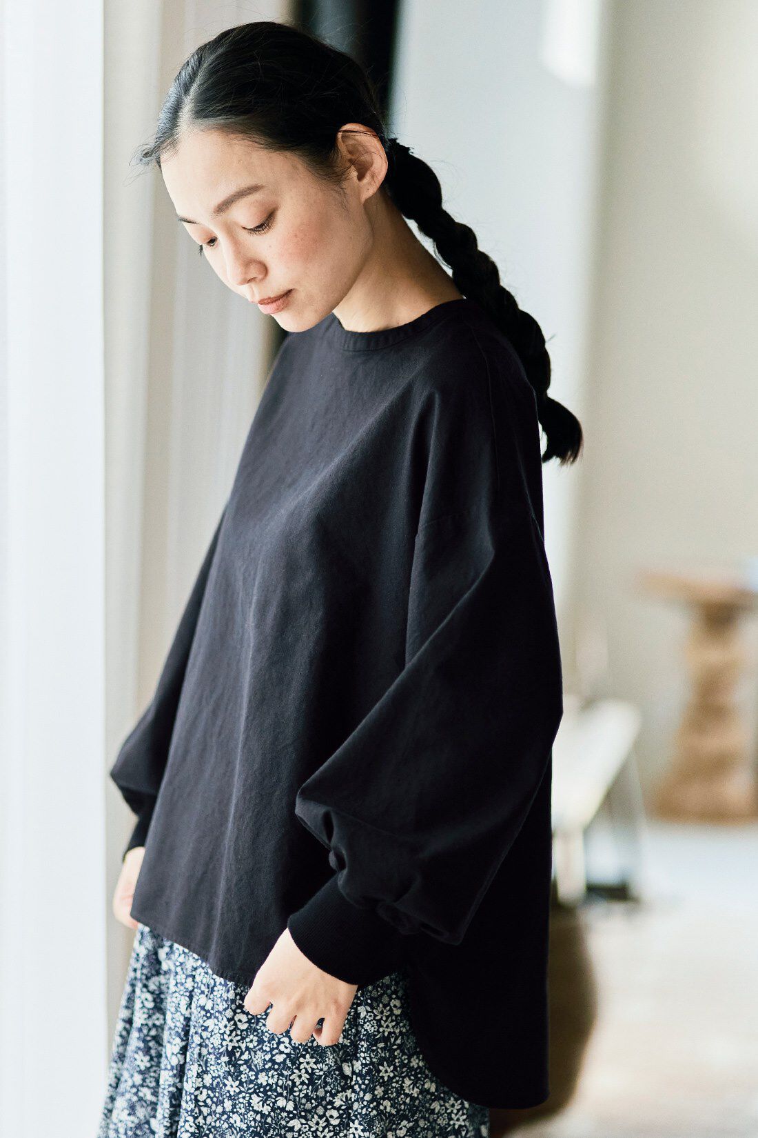 and myera|and myera 布はくの長袖Tトップスの会