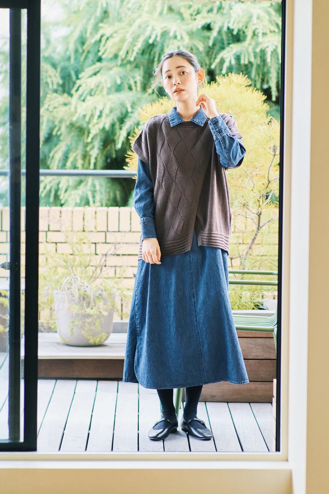 and myera|and myera 巻き風ニットベスト