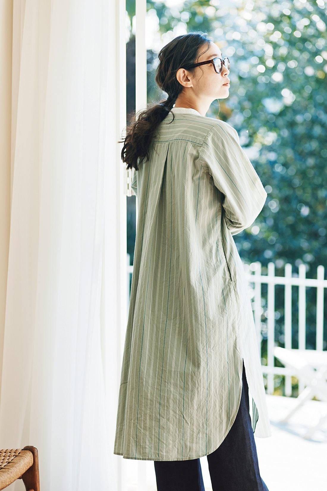 and myera|ａｎｄ　ｍｙｅｒａ　クレリックなストライプワンピース