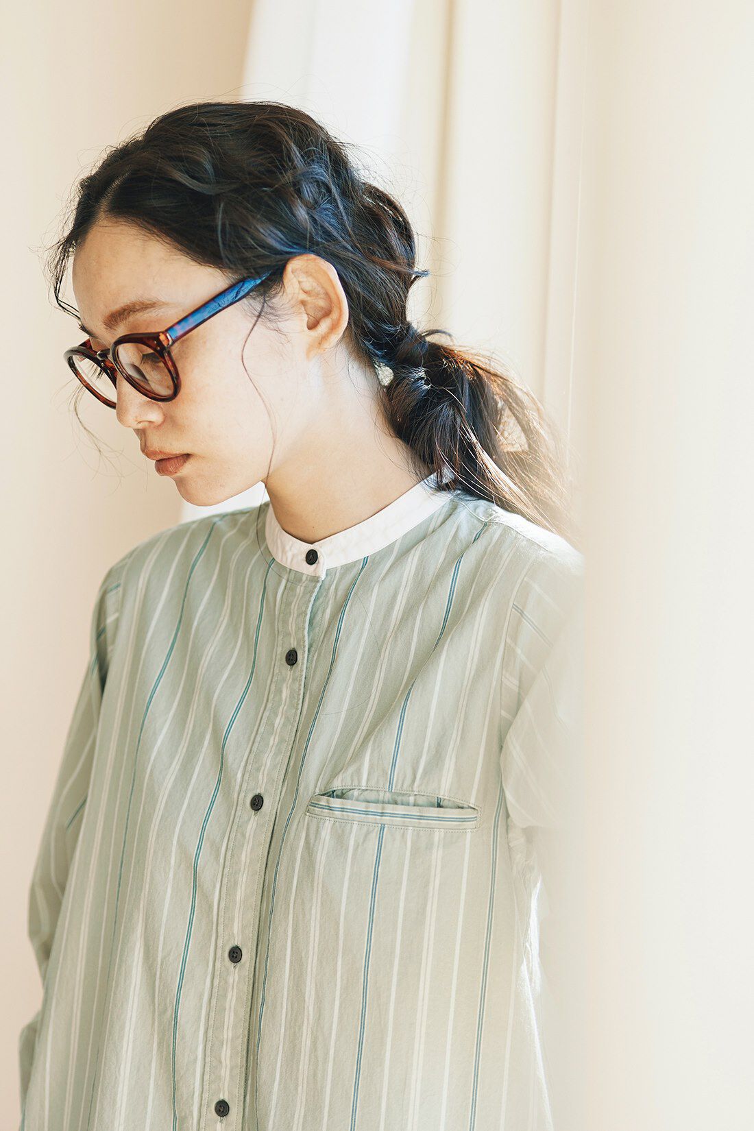 and myera|ａｎｄ　ｍｙｅｒａ　クレリックなストライプワンピース