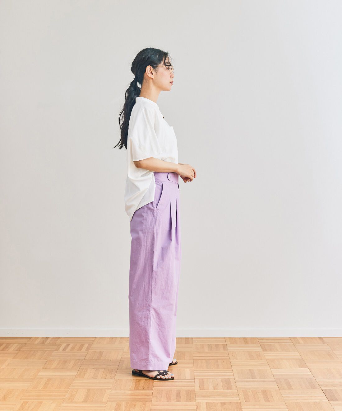 and myera|and myera ツータックパンツ〈ピンク色〉