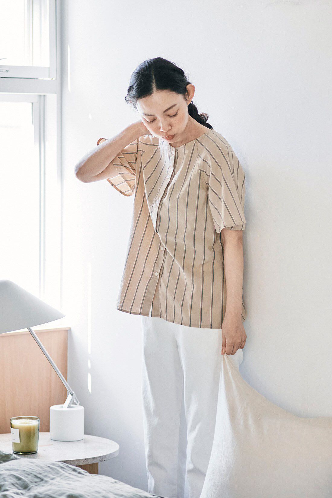 and myera|and myera ストライプなラグランシャツの会