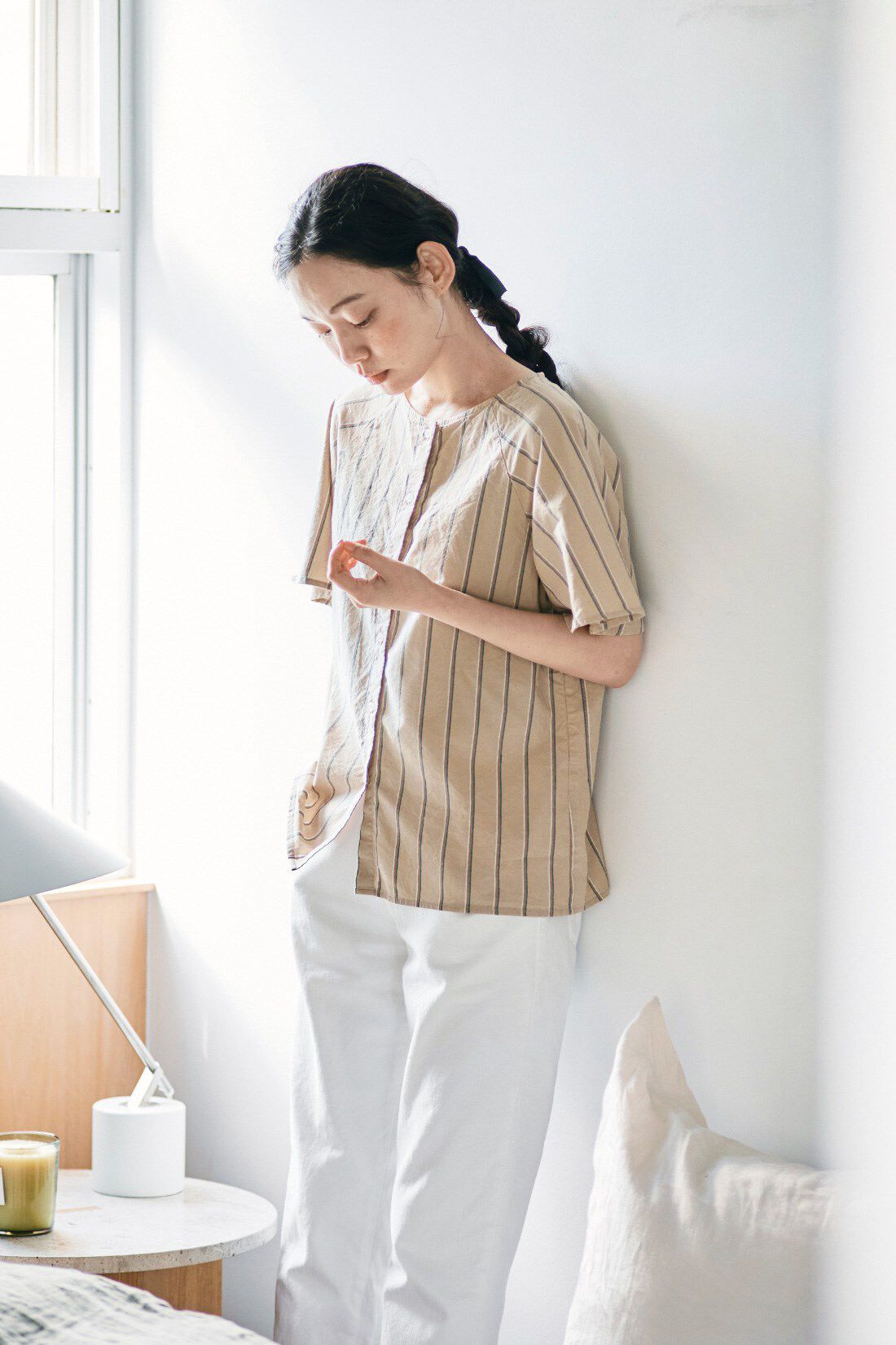 and myera|and myera ストライプなラグランシャツの会