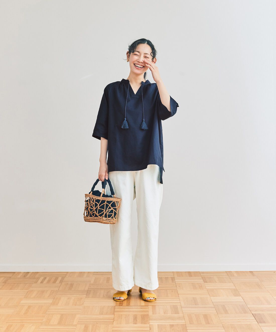 and myera|and myera タッセルブラウスの会