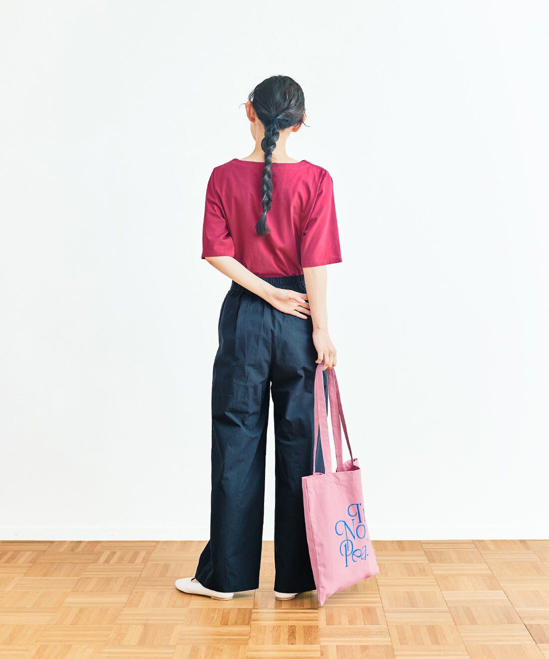 and myera|【いっしょ買いキャンペーン】and myera 桃色のトートバッグ