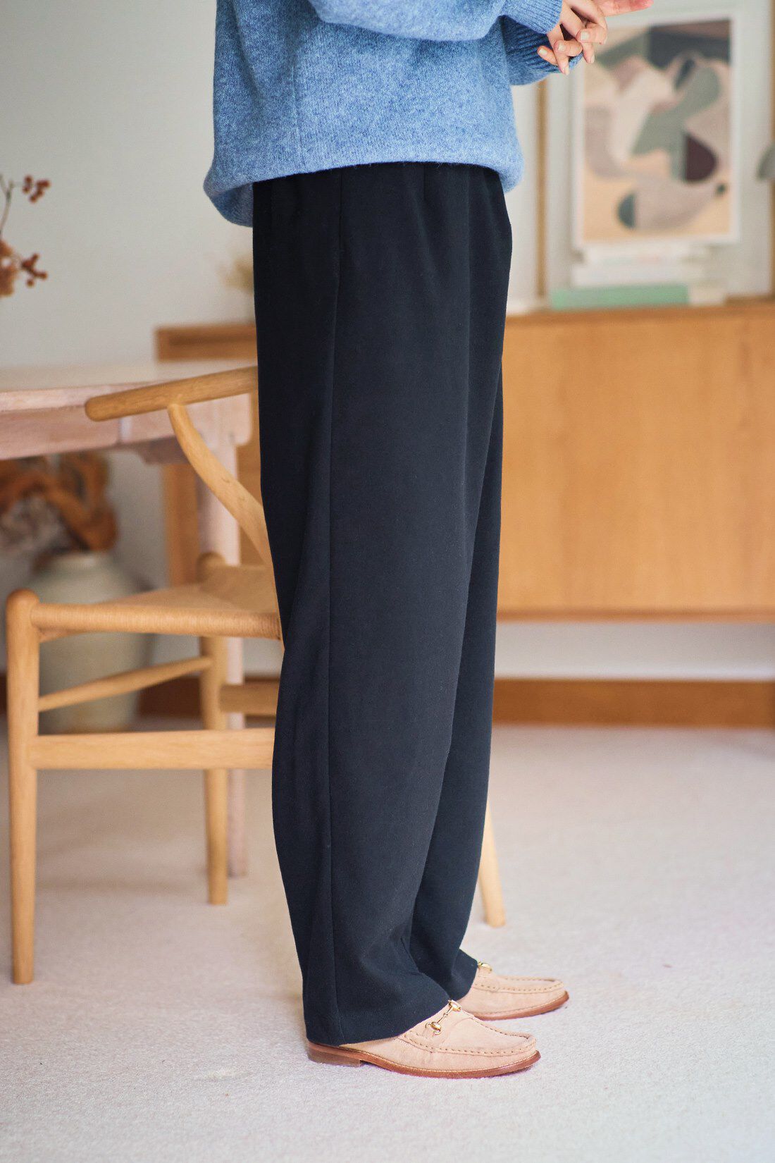 and myera|and myera 斜めタックパンツ