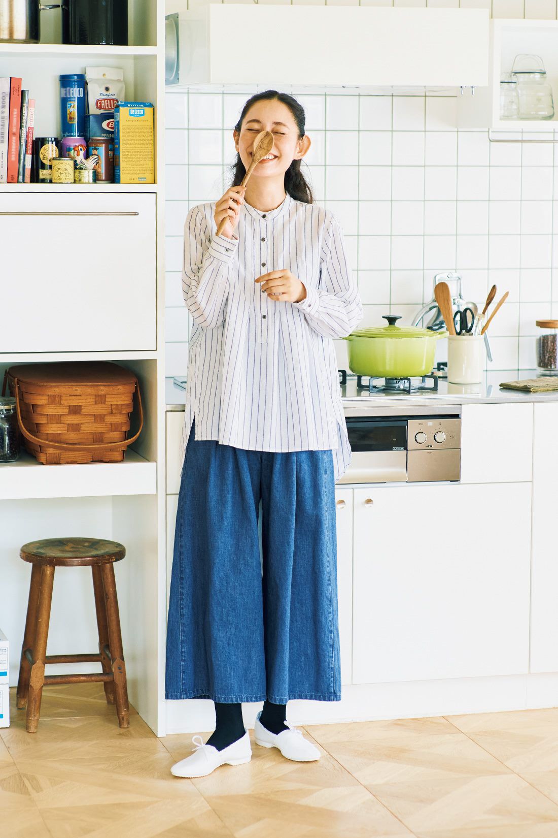 and myera|and myera ストライプなシャツ〈白〉
