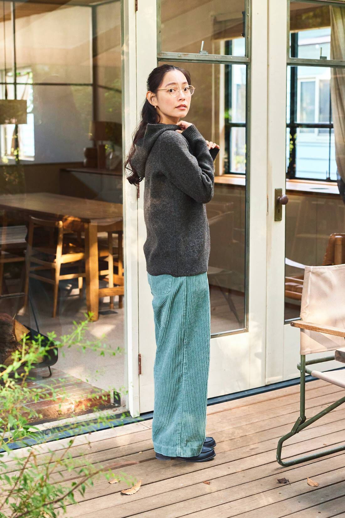 and myera|and myera 親子コールのワイドパンツ〈ミントグリーン〉