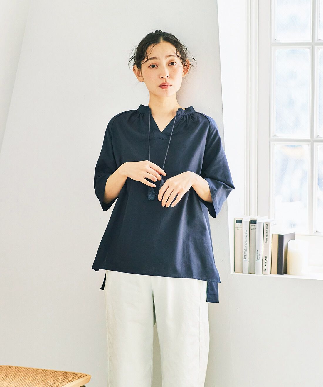 and myera|and myera タッセルブラウスの会