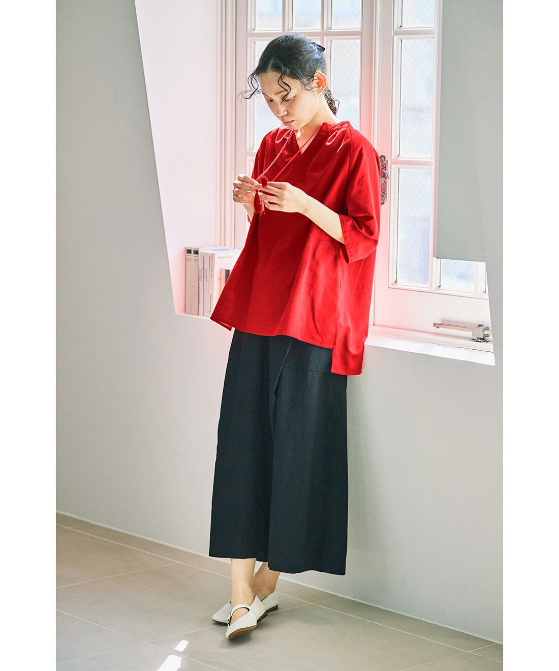 and myera|and myera タッセルブラウスの会