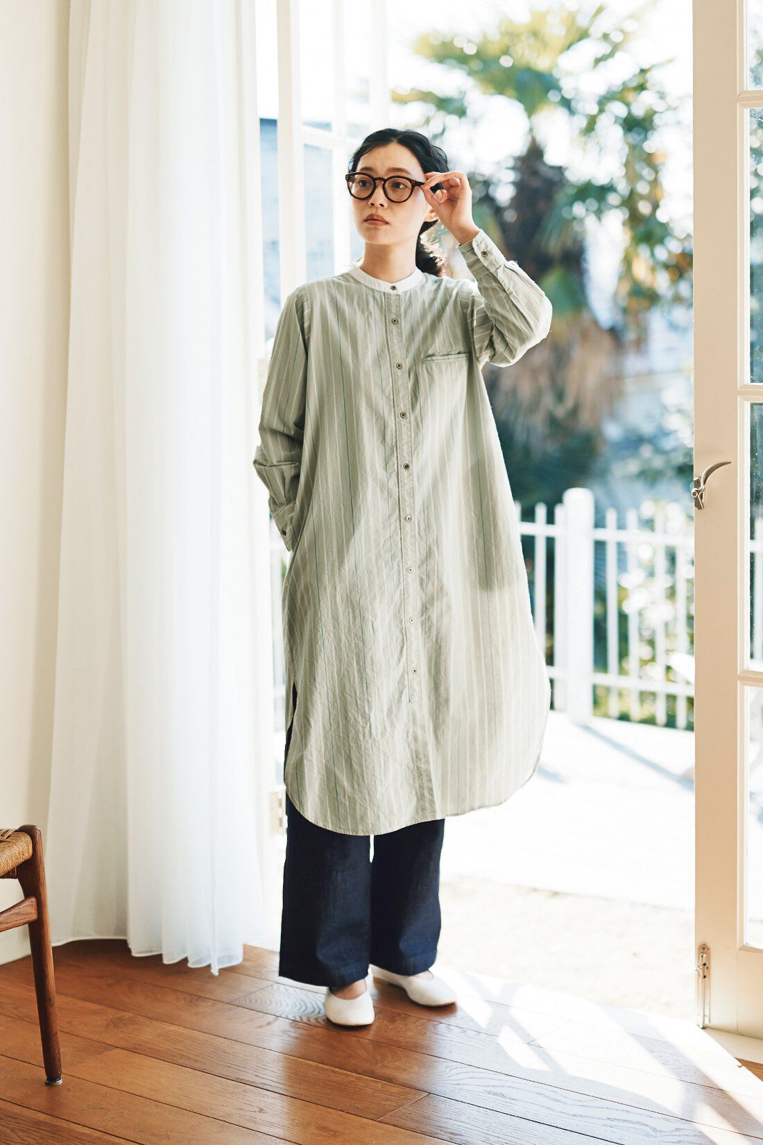 and myera|ａｎｄ　ｍｙｅｒａ　クレリックなストライプワンピース
