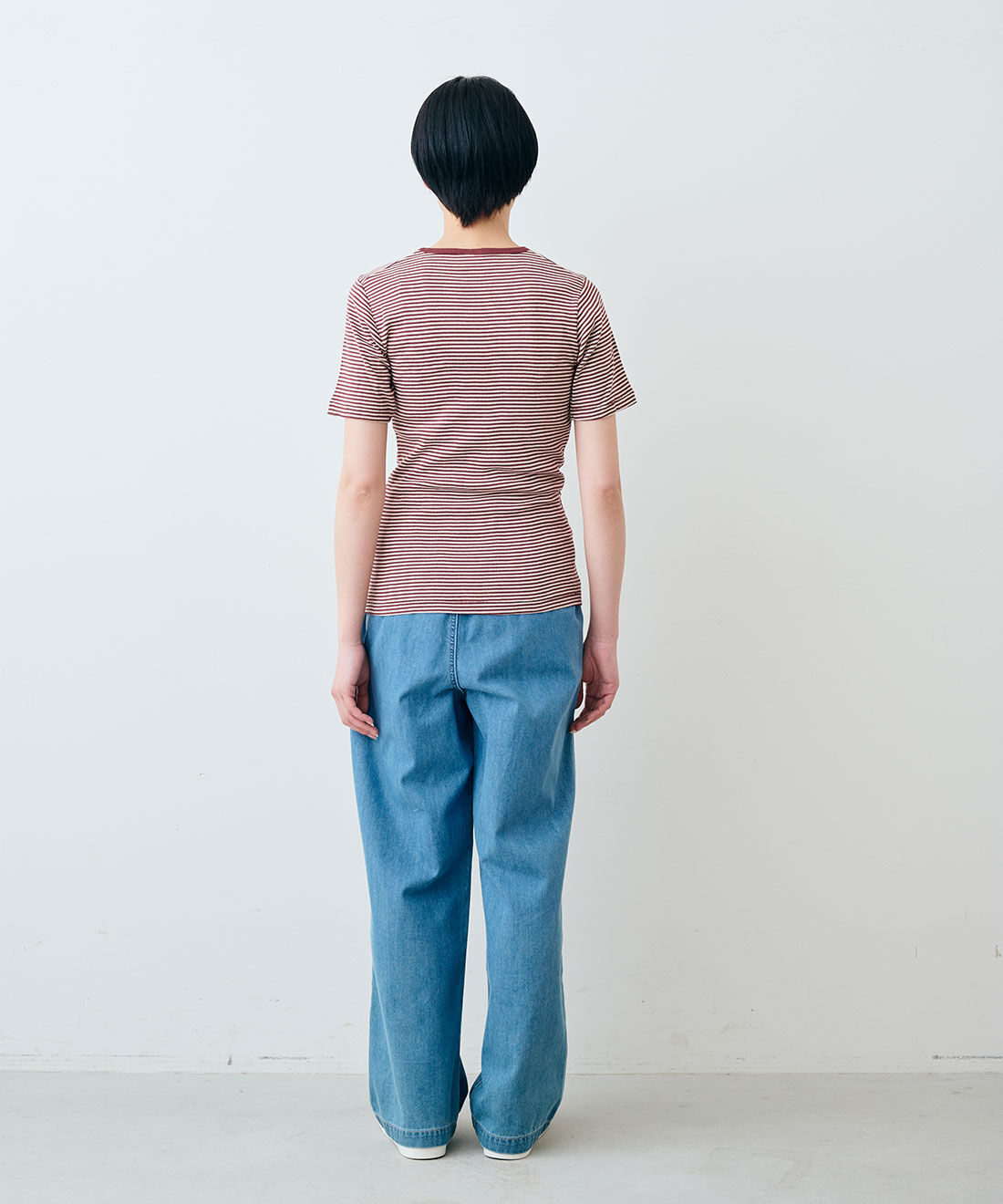 SYRUP. [シロップ．]|【WEB限定】miller リブボーダーＴシャツ〈ネイビー×ホワイト〉【シロップ．バスケット】