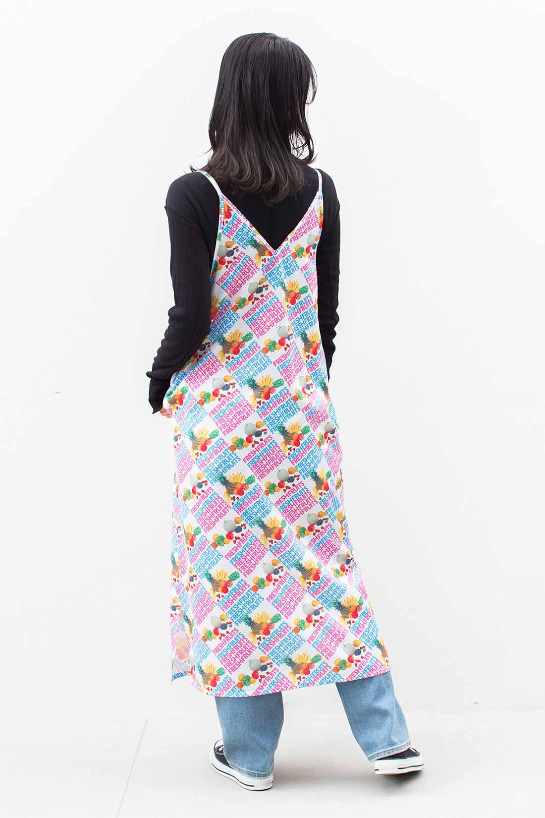 シロップ．|シモジマコラボ フレッシュ総柄ワンピース〈レターフルーツ〉