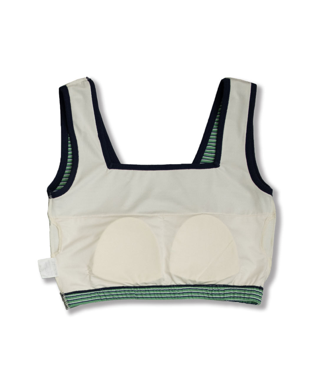 SYRUP. [シロップ．]|【WEB限定】miller ボーダータンクトップ＆パンツ スイムウェア2点セット〈グリーン〉【シロップ．バスケット】|パッドは取り外し可能。