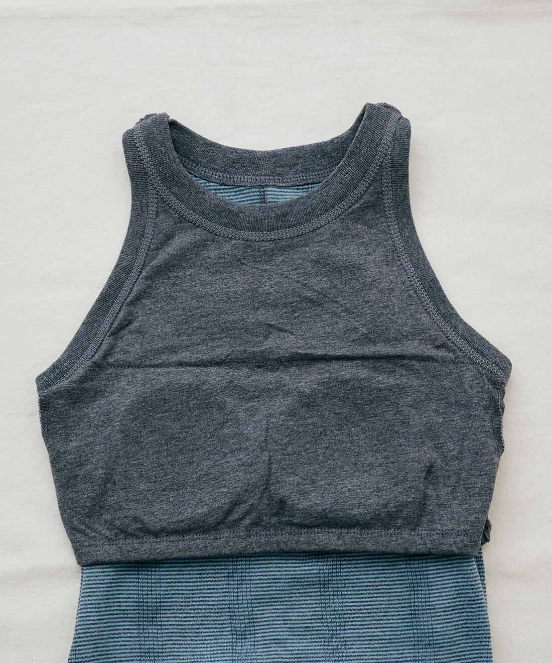 SYRUP. [シロップ．]|【WEB限定】miller リブボーダーカップ付きワンピース〈ブルー×グレー〉【シロップ．バスケット】