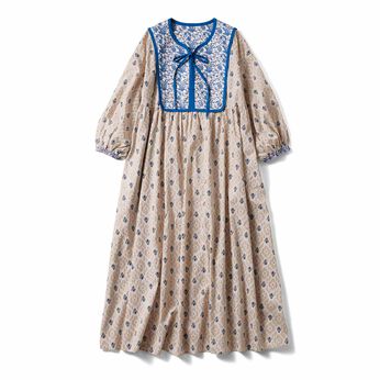 シロップ． | コットン１００％ ボタニカル ワンピース〈白〉