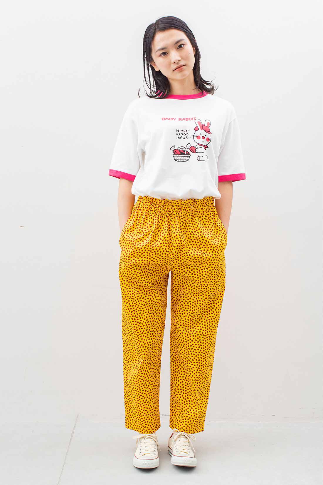 シロップ．|シモジマコラボ 重ね着にもピッタリ！ ファンシーラッピングみたいなゆるっとパンツ〈シモジマテントウムシ〉