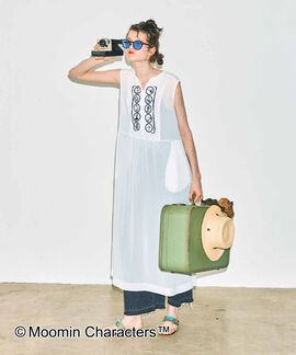 シロップ． | ムーミン 楊柳 刺しゅう ノースリーブ ロングワンピース