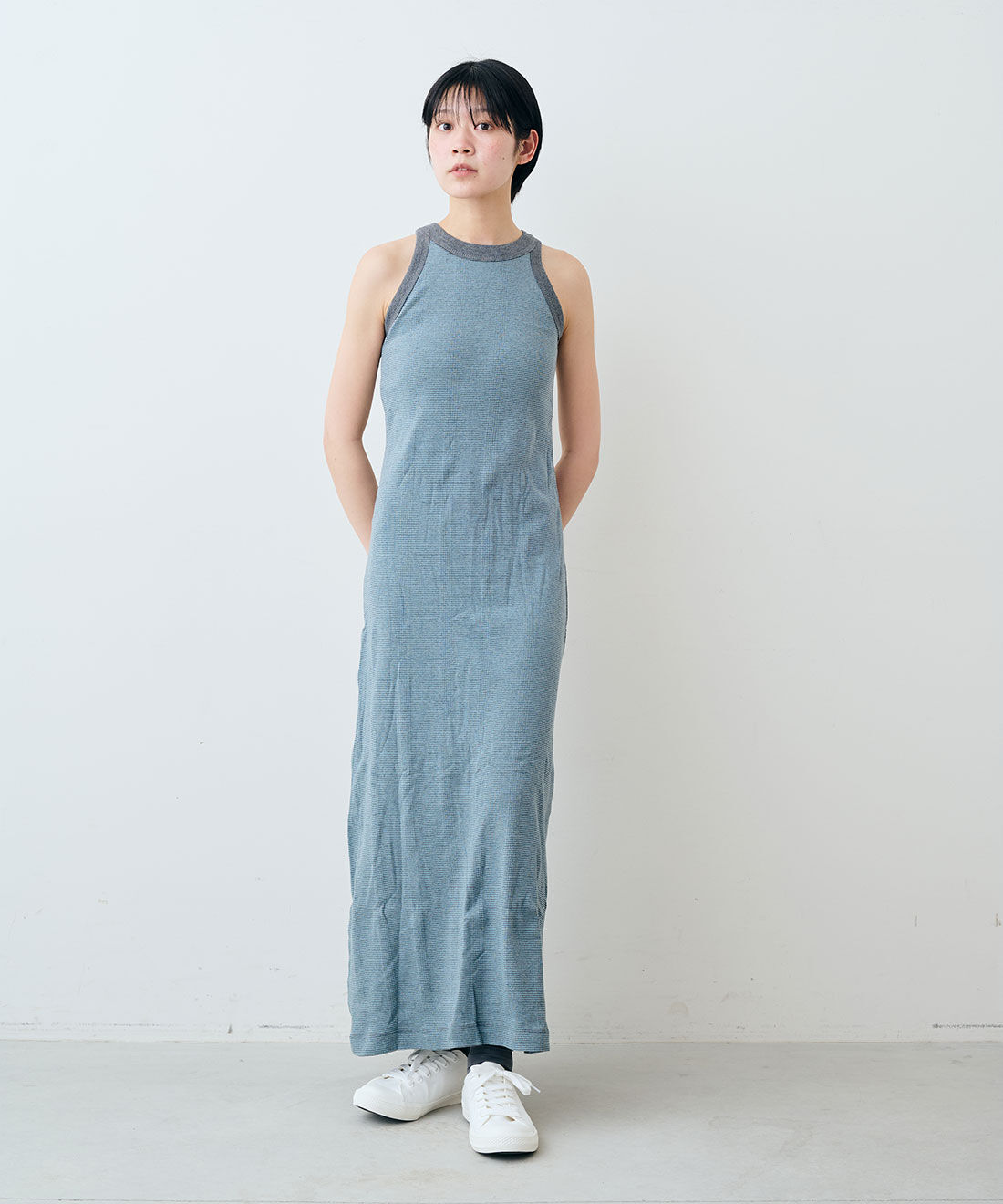 シロップ．|【WEB限定】miller リブボーダーカップ付き ワンピース〈ブラウン×ブラック〉【シロップ．バスケット】