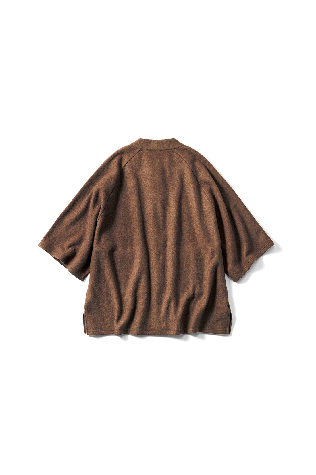 シロップ．|『世界のタイル博物館』マジョリカタイルをアップリケにしたポンチョコート〈モカ〉|back
