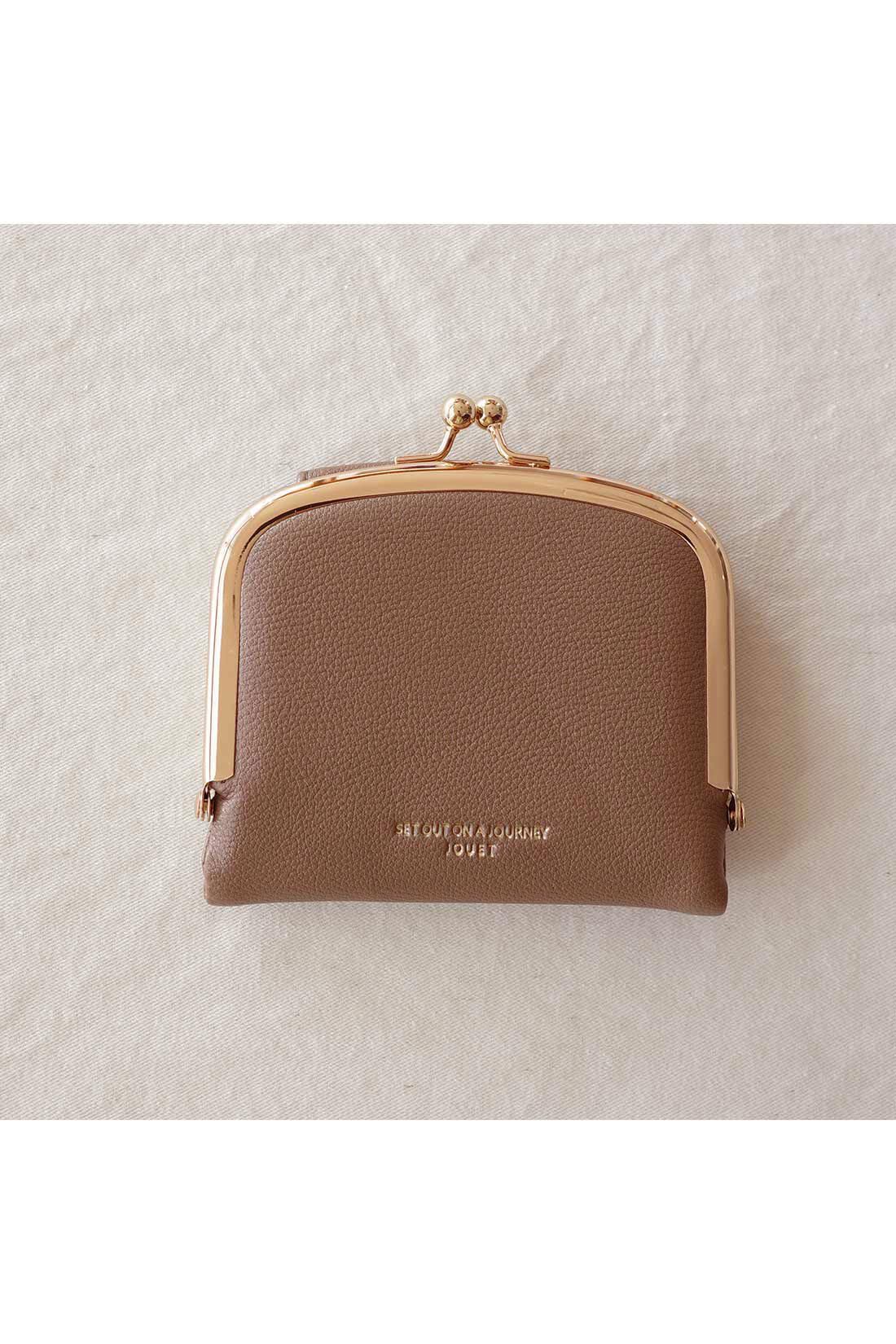 シロップ．|【WEB限定】シボ合皮がま口財布【シロップ．バスケット】|1.モカ