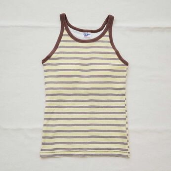 SYRUP. [シロップ．] | miller リブボーダーカップ付き タンクトップ　〈イエロー×ブラウン〉