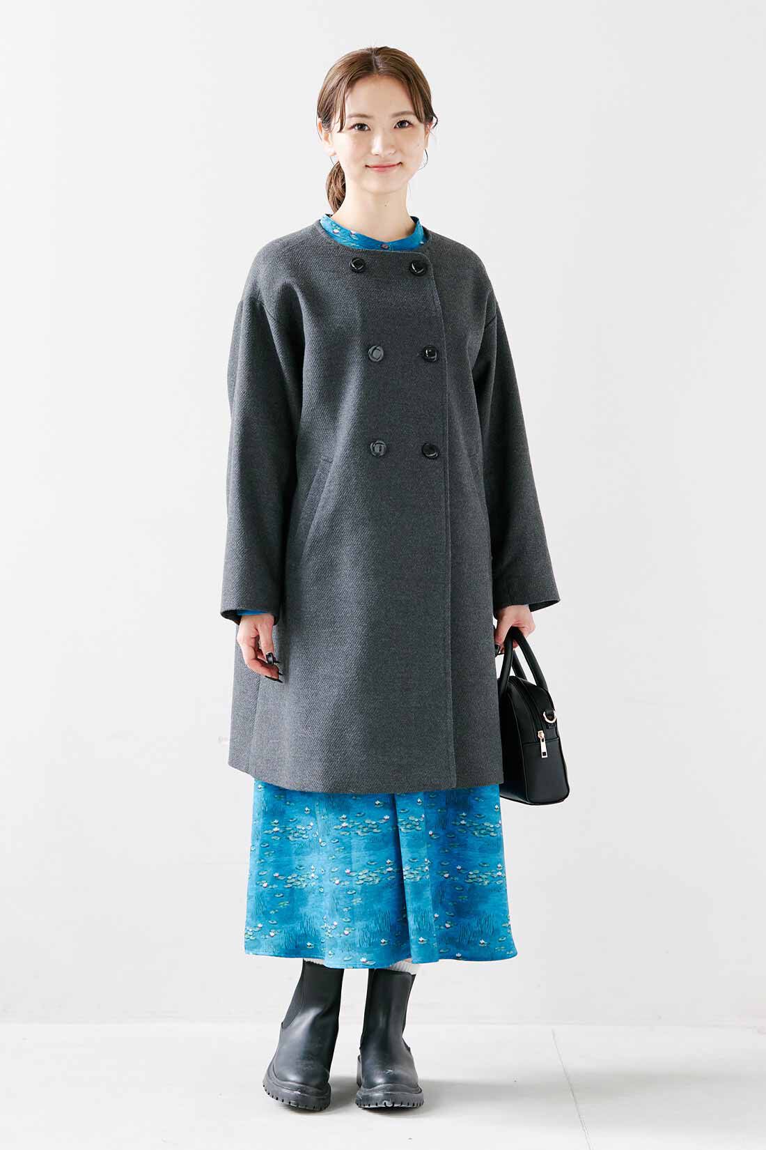シロップ．|シロップ． ミュージアム鑑賞にぴったり　フランスの印象派画家モネの世界を閉じ込めた２ーＷＡＹバッグ〈ブラック〉|身長162cm/Mサイズ着用