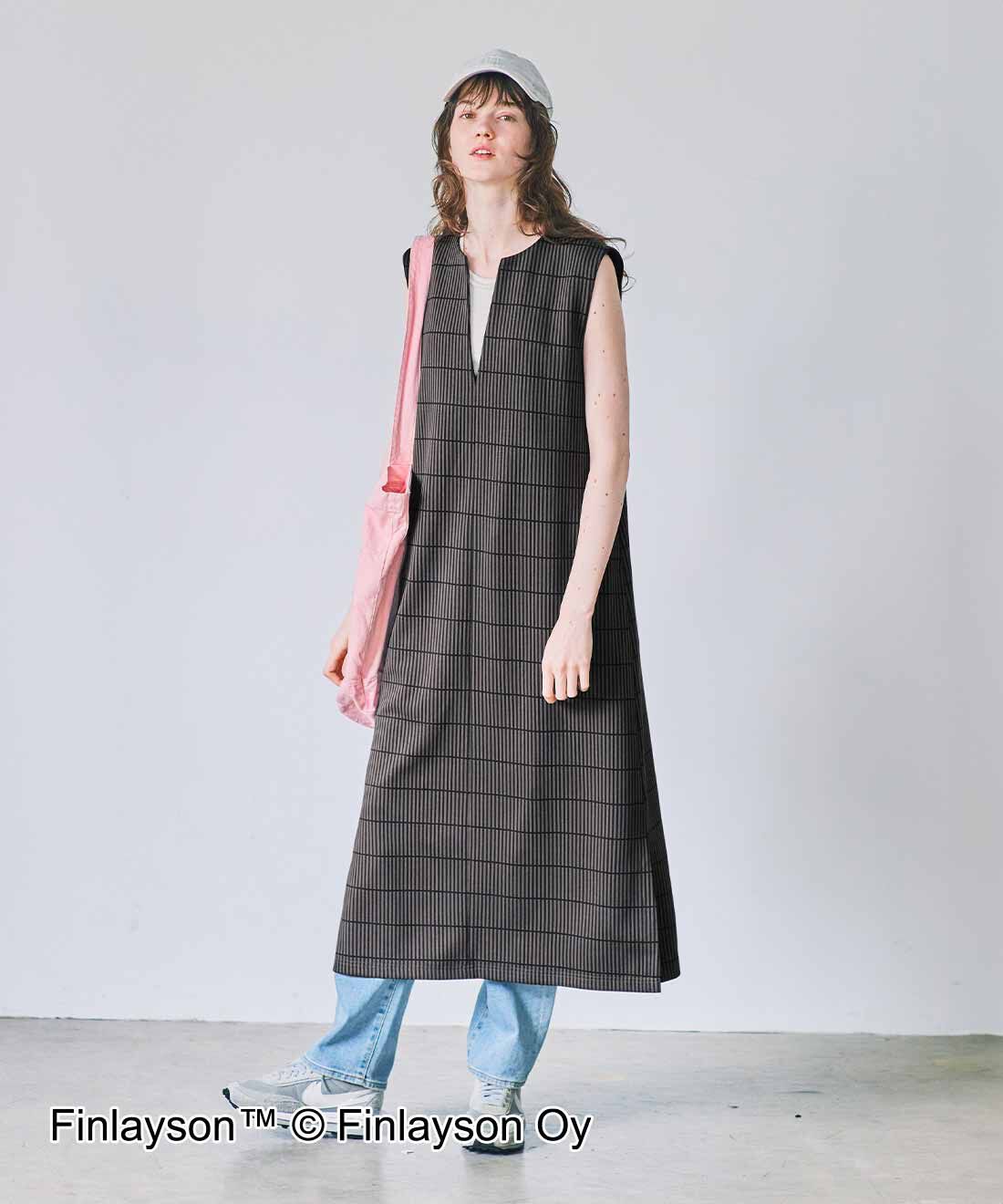 SYRUP. [シロップ．]|フィンレイソン ダンボールニットキーネックジャンスカ〈ルオコ〉|サイドのスリットがおしゃれ。