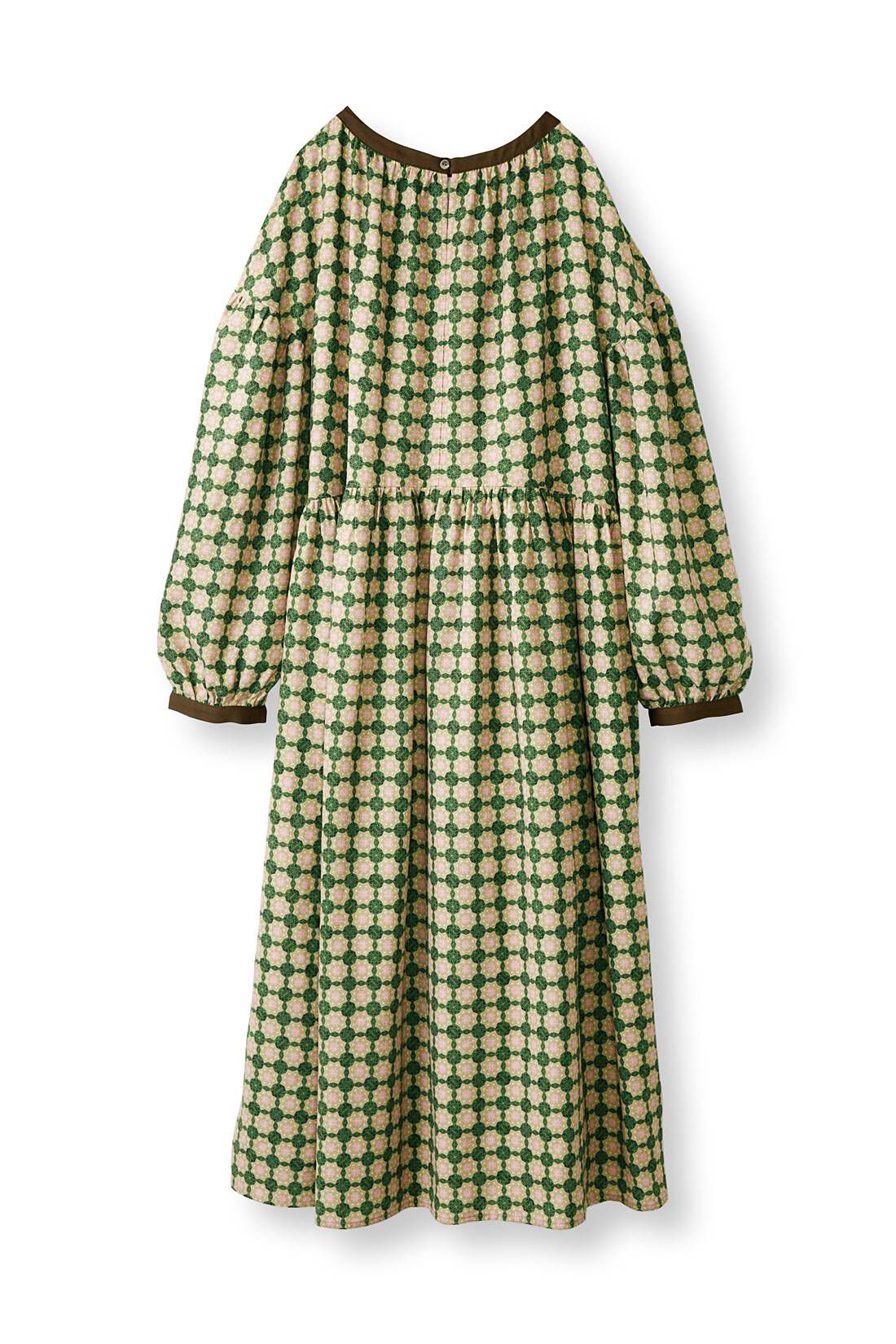 シロップ．|『世界のタイル博物館』和製マジョリカタイルのふんわりワンピース〈グリーン〉|back
