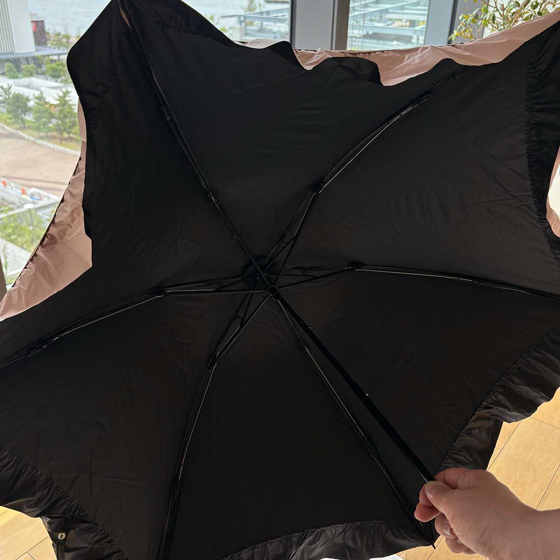 シロップ．|【WEB限定】 遮光ドームパラソルフリルミニ晴雨兼用折りたたみ傘【シロップ．バスケット】