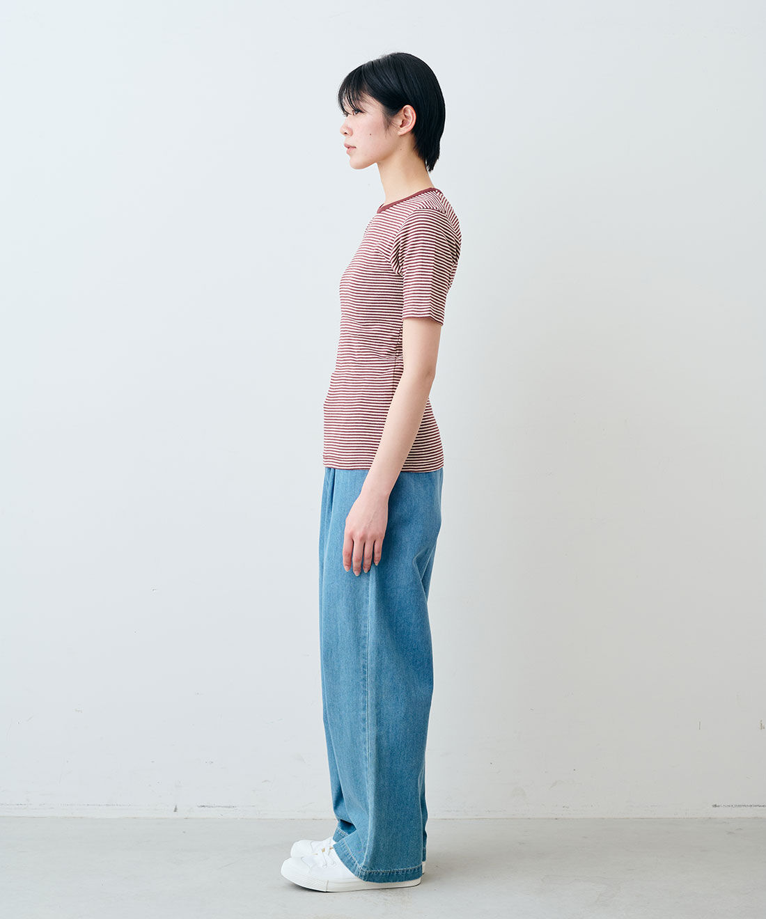 SYRUP. [シロップ．]|【WEB限定】miller リブボーダーＴシャツ〈ネイビー×ホワイト〉【シロップ．バスケット】