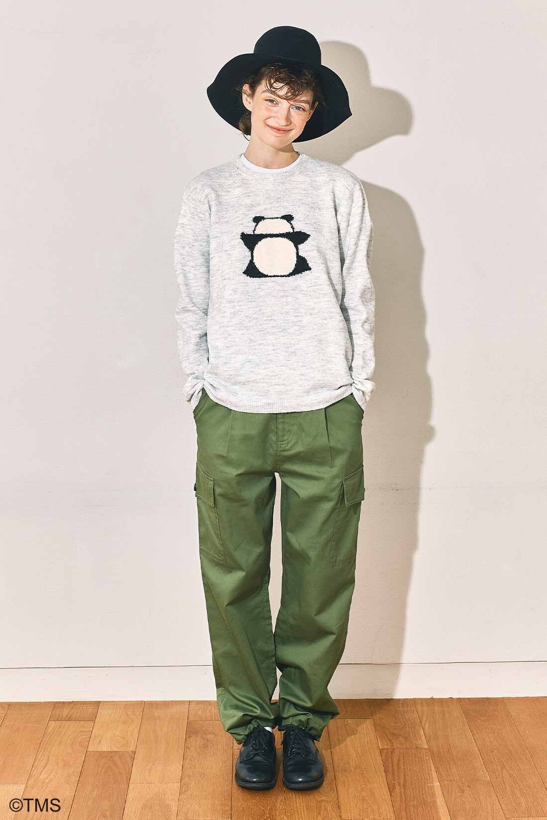 シロップ．|パンダコパンダ×シロップ． パパンダ気分になれちゃう！？　もこもこパンちゃんニットトップス〈ライトグレー〉