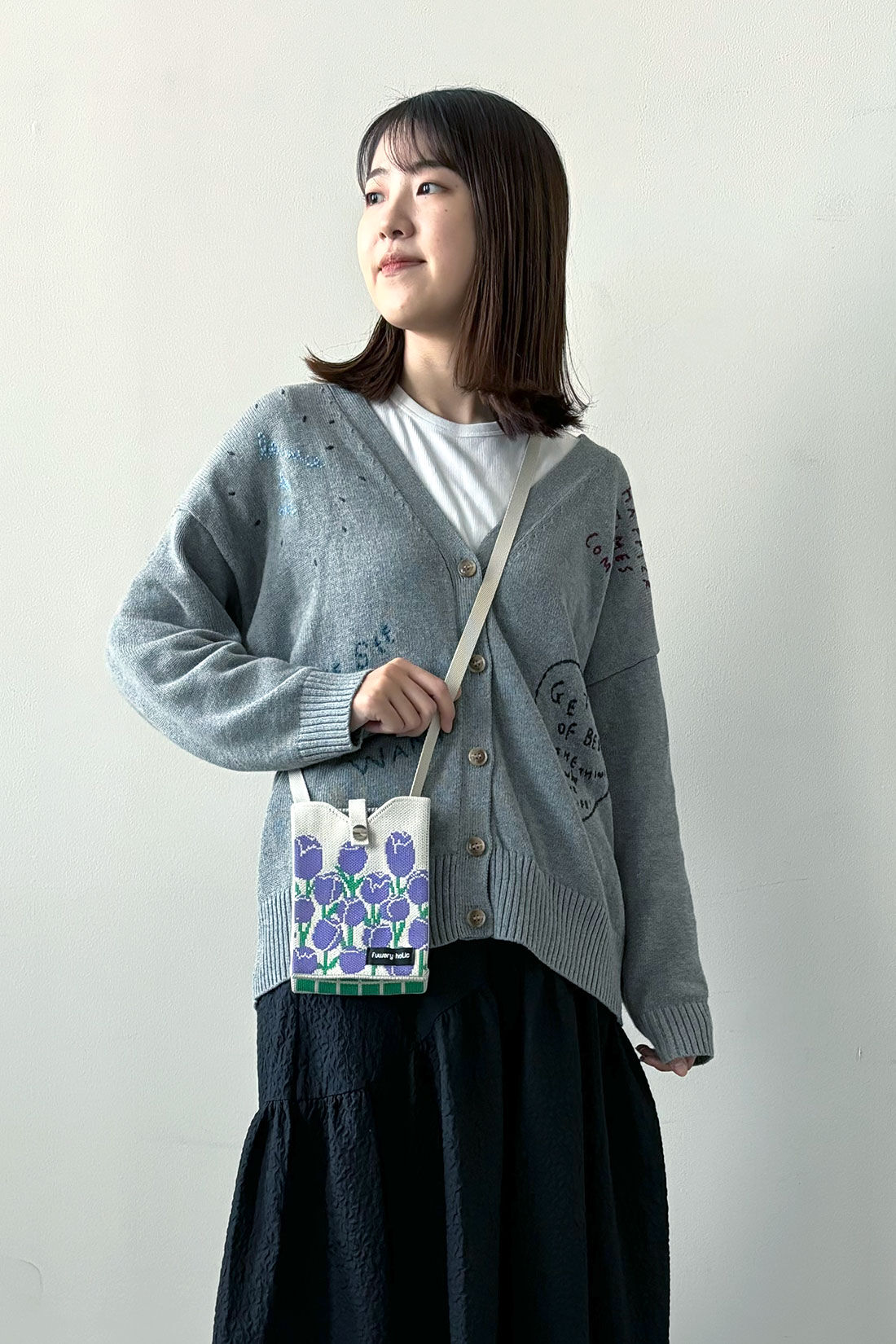 シロップ．|【WEB限定】ニットポシェットチューリップ柄【シロップ．バスケット】|1.ブルー