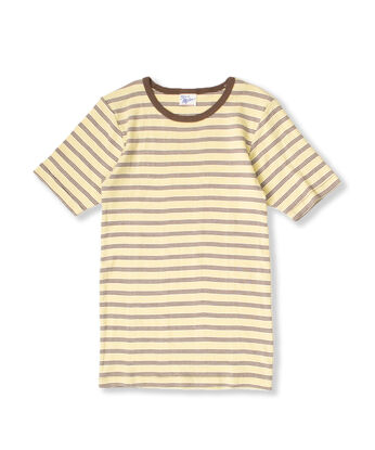 SYRUP. [シロップ．] | miller リブボーダーＴシャツ〈イエロー×ブラウン〉