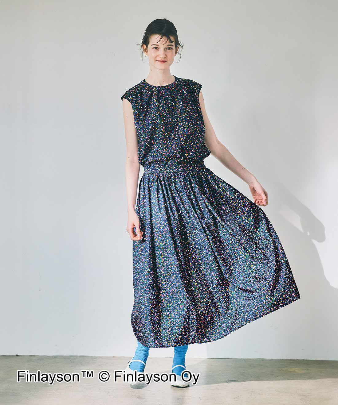 SYRUP. [シロップ．]|フィンレイソン たっぷりギャザートップス〈シエヴァ〉|同じ生地のボトムスと合わせてワンピース風に着るのもかわいい。