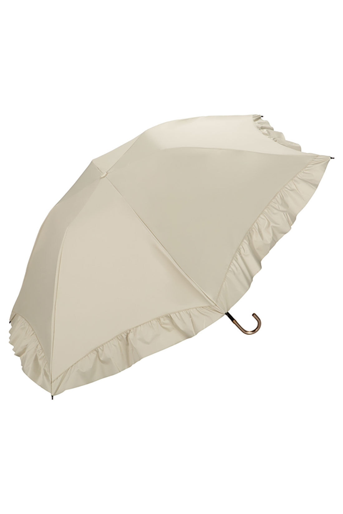 シロップ．|【WEB限定】 遮光ドームパラソルフリルミニ晴雨兼用折りたたみ傘【シロップ．バスケット】|1.ベージュ