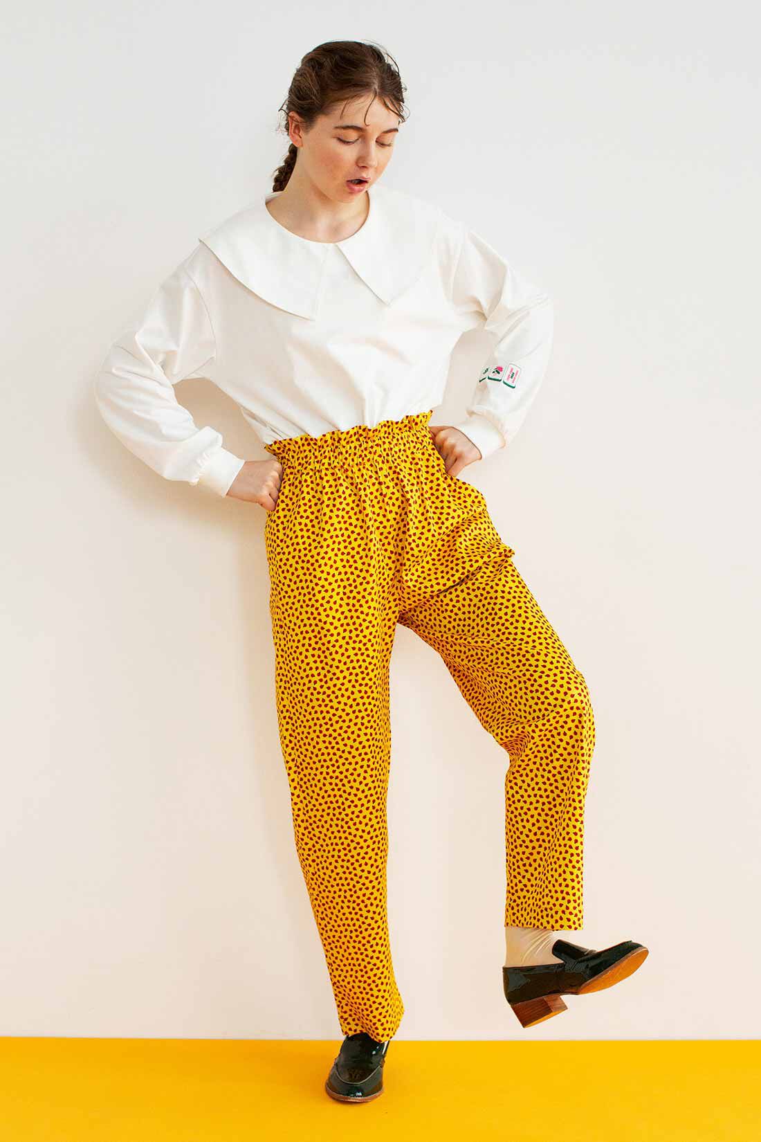 シロップ．|シモジマコラボ 重ね着にもピッタリ！ ファンシーラッピングみたいなゆるっとパンツ〈シモジマテントウムシ〉