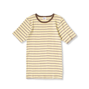 SYRUP. [シロップ．] | miller リブボーダーＴシャツ〈イエロー×ブラウン〉