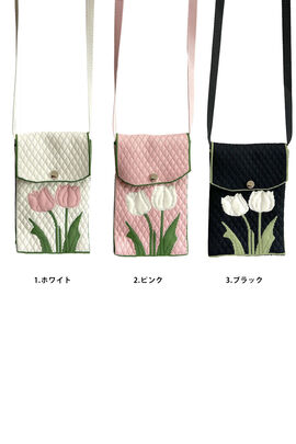 シロップ． | ニットポシェットふたありチューリップ柄