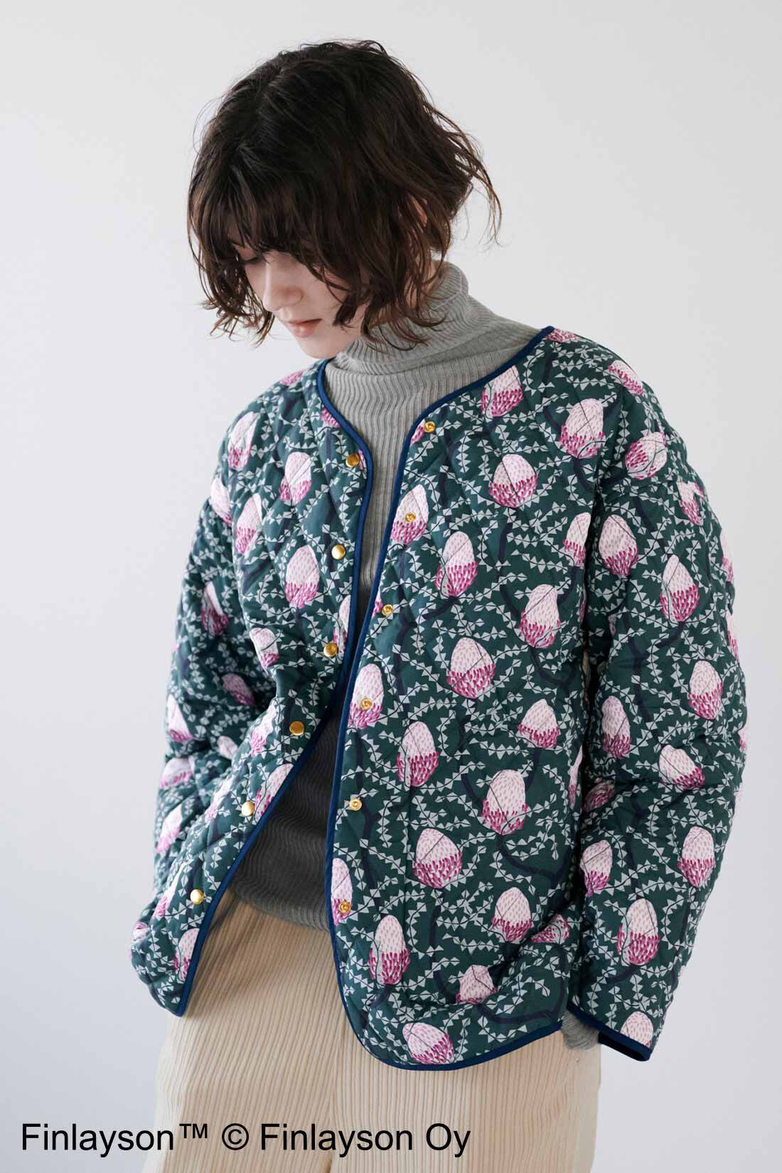 シロップ．|フィンレイソン リバーシブルキルティングブルゾン〈バンクシア〉