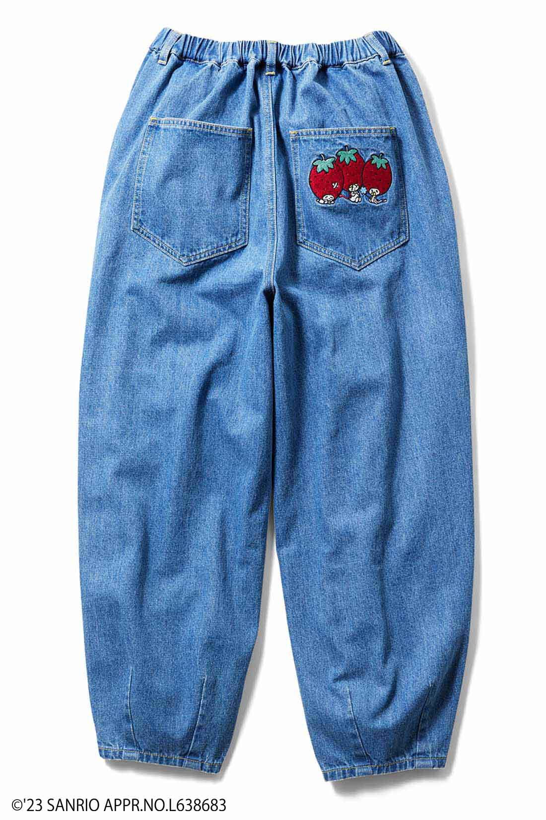 シロップ．|サンリオキャラクターコラボ かくれんぼが楽しい ぷっかりシルエットのデニムパンツ〈いちごの王さま〉