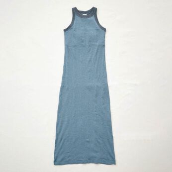 SYRUP. [シロップ．] | miller リブボーダーカップ付きワンピース〈ブルー×グレー〉