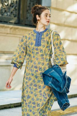 シロップ． | レゾリヴァード×シロップ.　ボタニカルフラワーワンピース〈イエロー〉