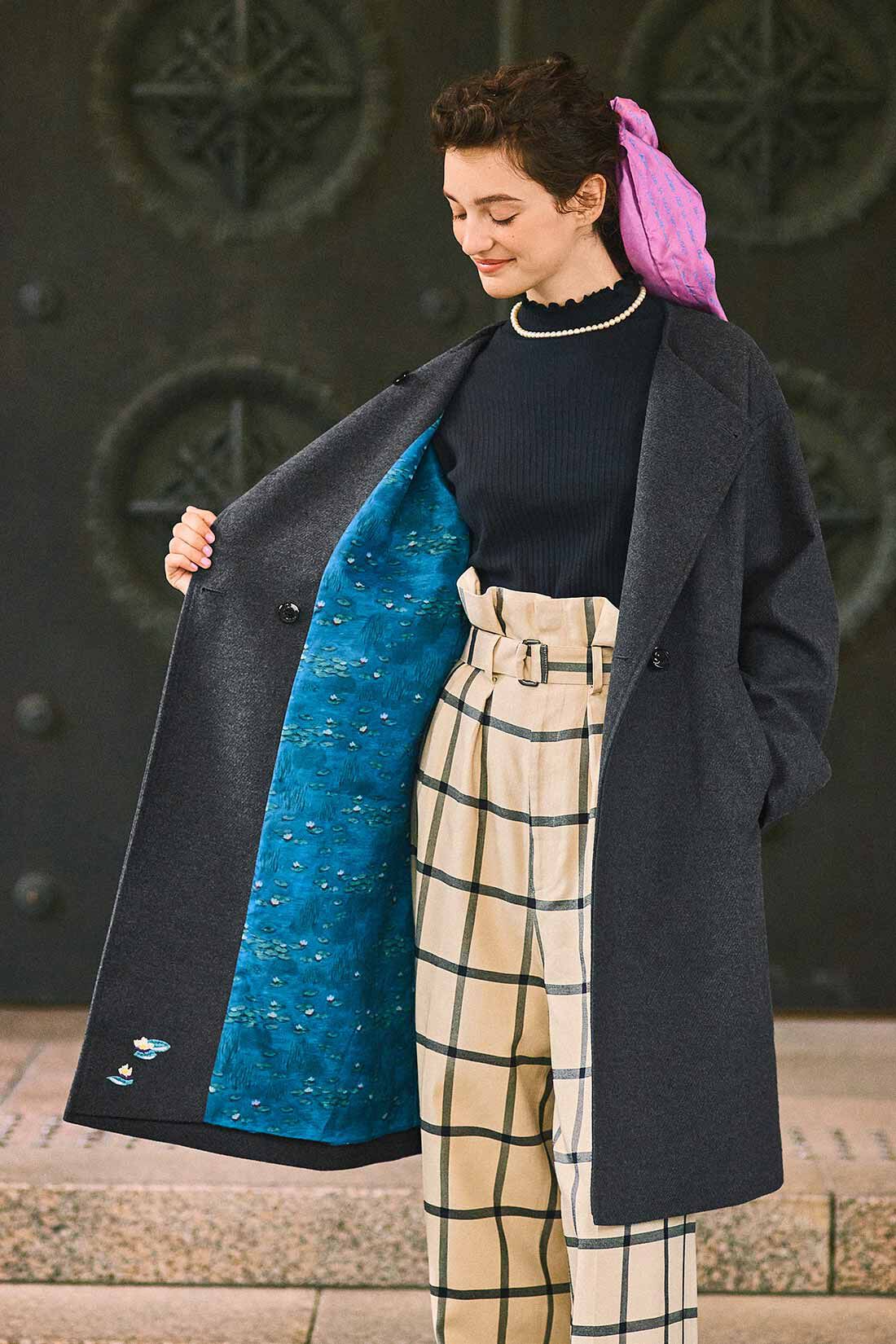 シロップ．|シロップ. フランスの印象派画家モネの世界をまとう クラシックコート〈チャコールグレー〉