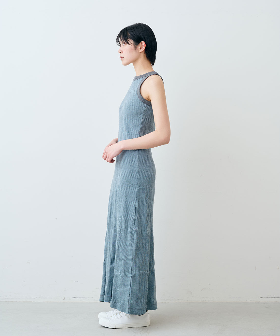 シロップ．|【WEB限定】miller リブボーダーカップ付き ワンピース〈ブラウン×ブラック〉【シロップ．バスケット】