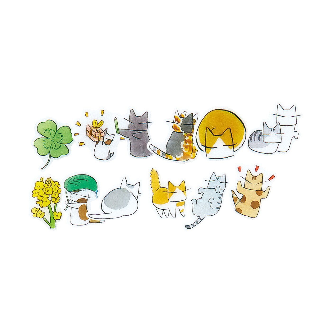 日本画家 久保智昭さんとつくった　猫とお花のダイカット　マスキングテープの会|〈うきうき編〉