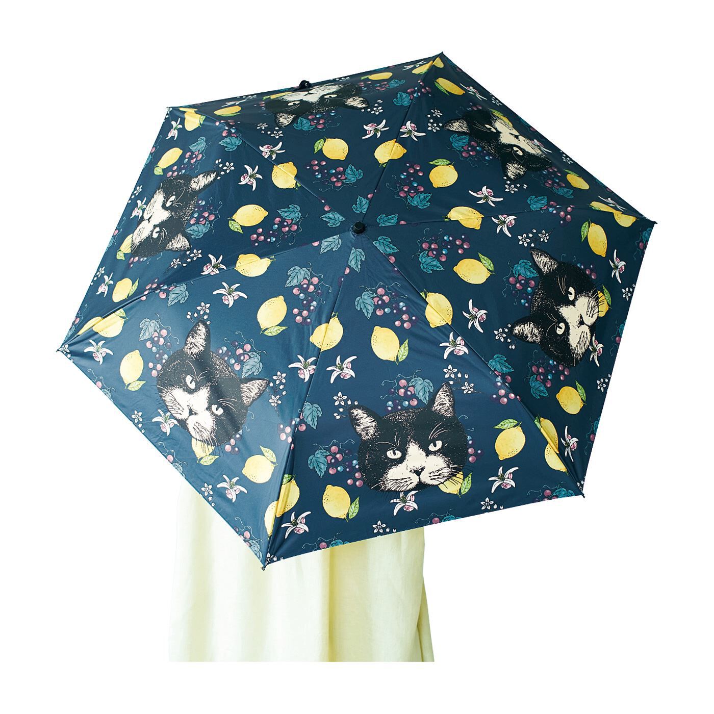 猫部|nemunoki paper item×猫部　猫と実りのUVカット晴雨兼用折りたたみ傘