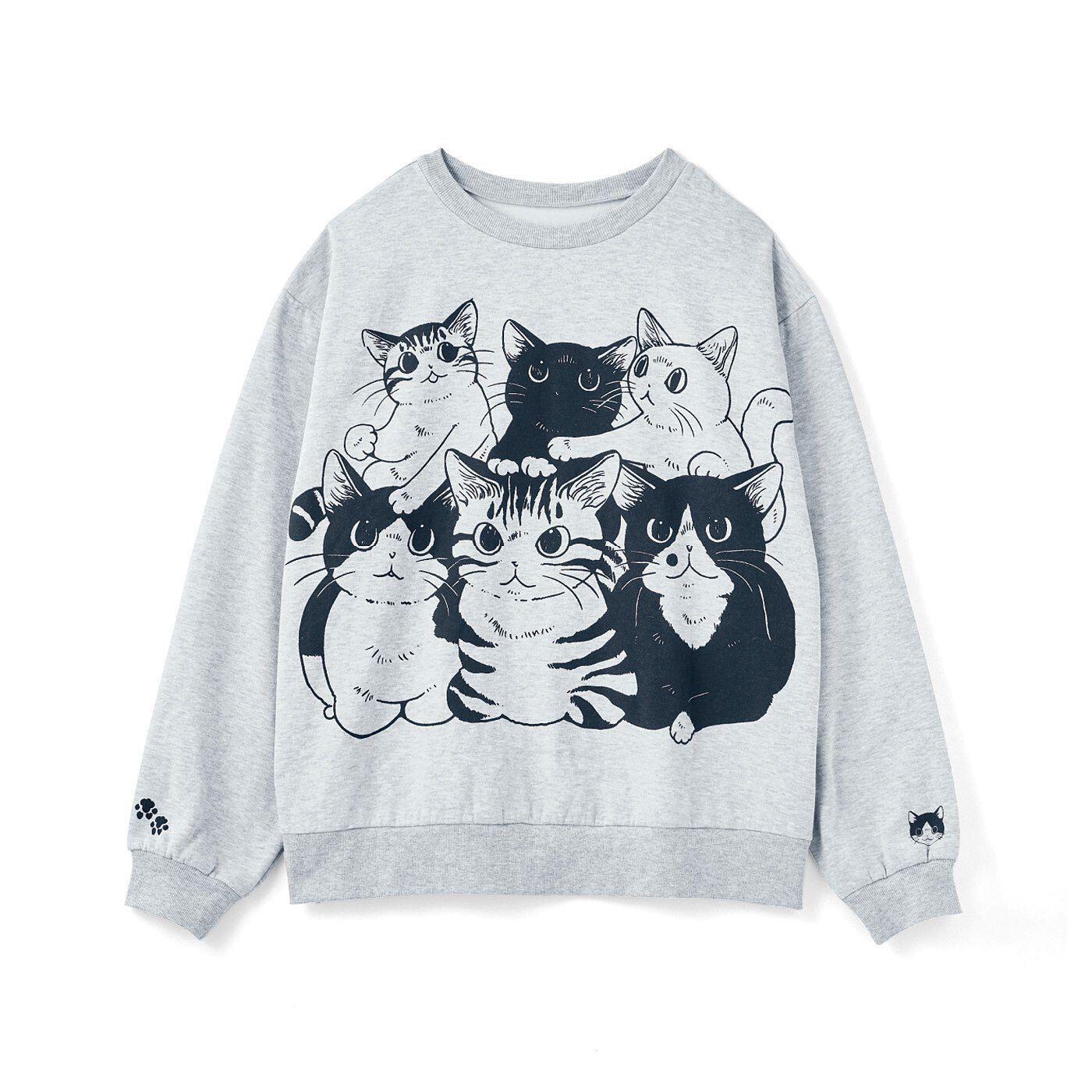 猫部|漫画家 山野りんりんさんとつくった　怒涛の猫圧 猫好き猛アピール　あったか裏起毛トレーナーの会|〈香箱猫〉